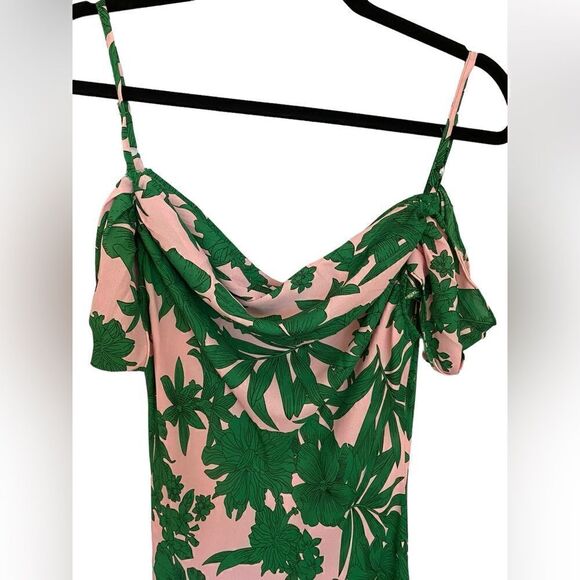 EUC Club L Tropical Print Bardot Cowl Neck Maxi Dress - Picture 6 of 8